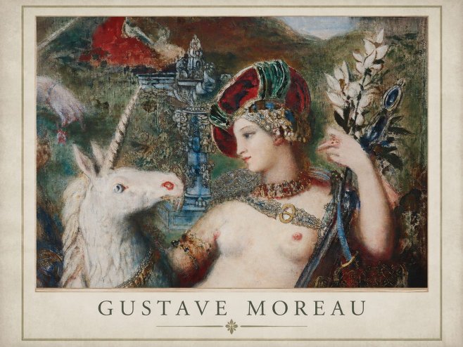 Gustave Moreau The Unicorns I No1 - Plakát