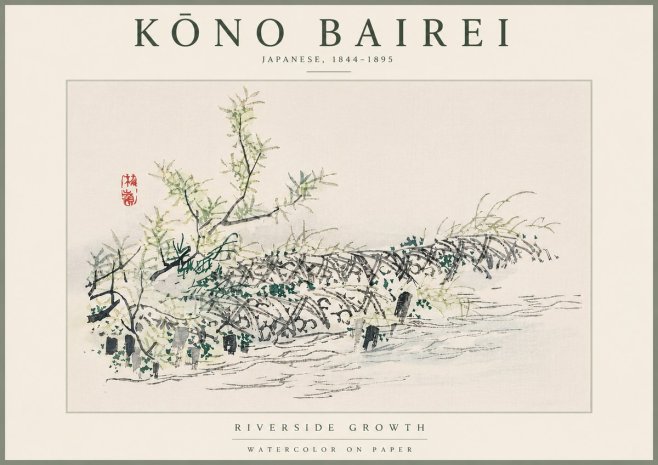 Kōno Bairei Riverside Growth No6 - Plakát