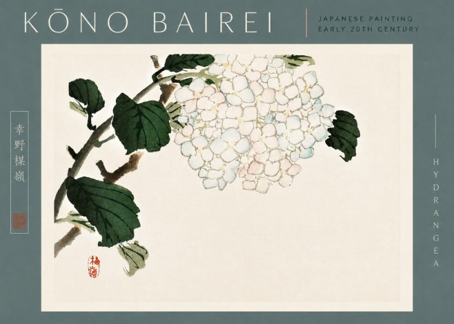Kōno Bairei Hydrangea No4 - Plakát