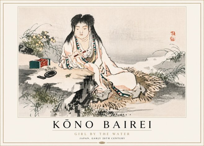Kōno Bairei Girl by the Water No5 - Plakát