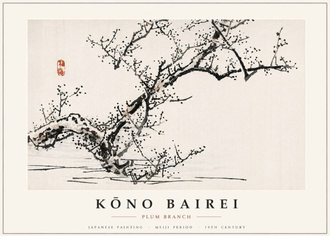 Kōno Bairei Plum Branch No6 - Plakát