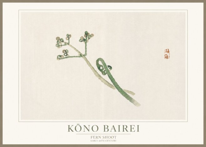 Kōno Bairei Fern Shoot No3 - Plakát