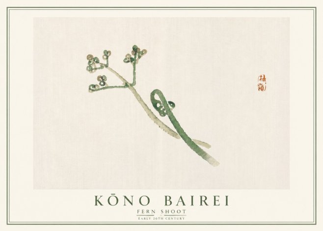 Kōno Bairei Fern Shoot No5 - Plakát