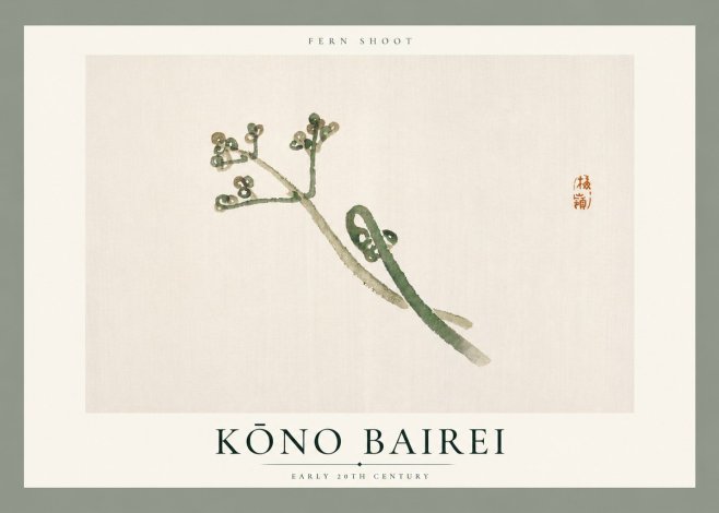Kōno Bairei Fern Shoot No6 - Plakát