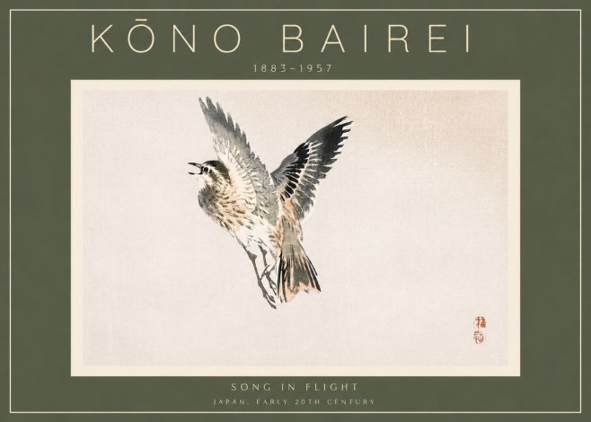 Kōno Bairei Song in Flight No2 - Plakát