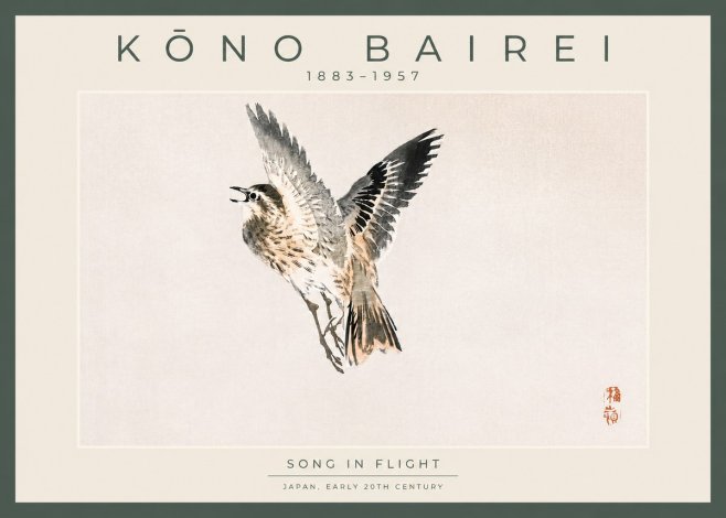 Kōno Bairei Song in Flight No4 - Plakát