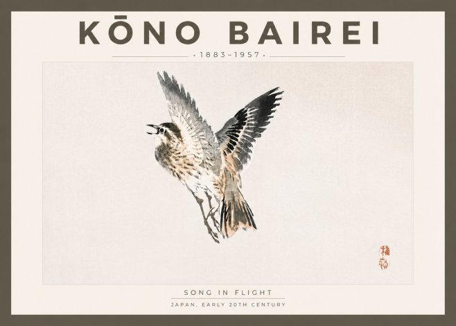 Kōno Bairei Song in Flight No5 - Plakát