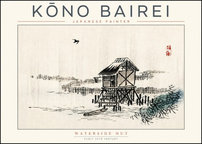 Kōno Bairei Waterside Hut No2 - Plakát