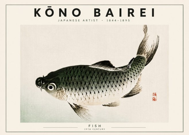 Kōno Bairei Fish I No5 - Plakát