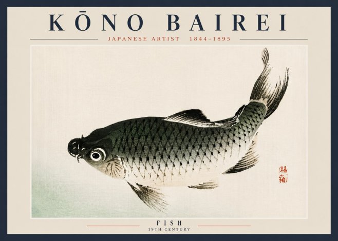 Kōno Bairei Fish I No6 - Plakát