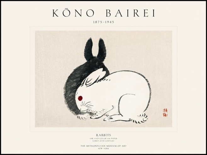 Kōno Bairei Rabbits No1 - Plakát
