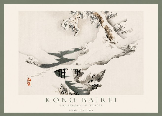 Kōno Bairei The Stream in Winter No5 - Plakát