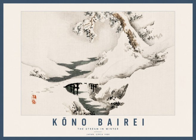 Kōno Bairei The Stream in Winter No6 - Plakát