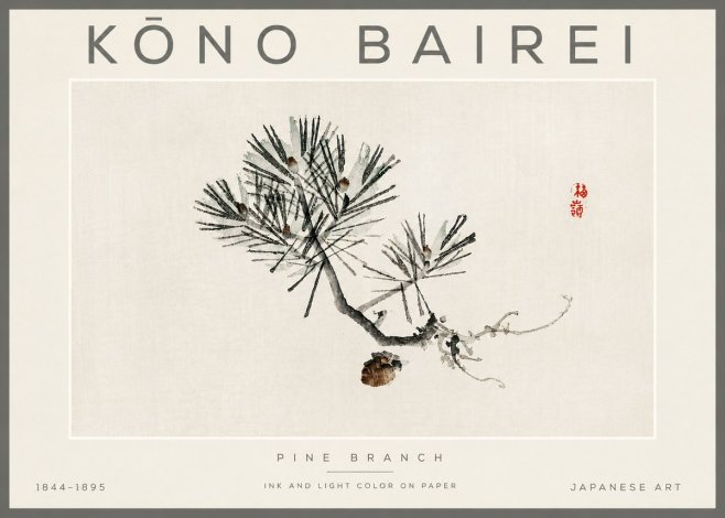 Kōno Bairei Pine Branch No3 - Plakát