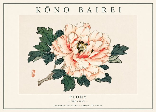 Kōno Bairei Peony II No5 - Plakát