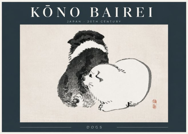 Kōno Bairei Dogs No4 - Plakát