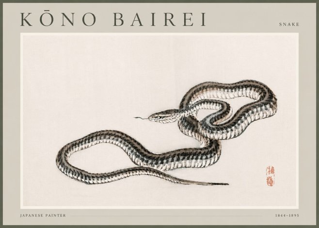 Kōno Bairei Snake No4 - Plakát