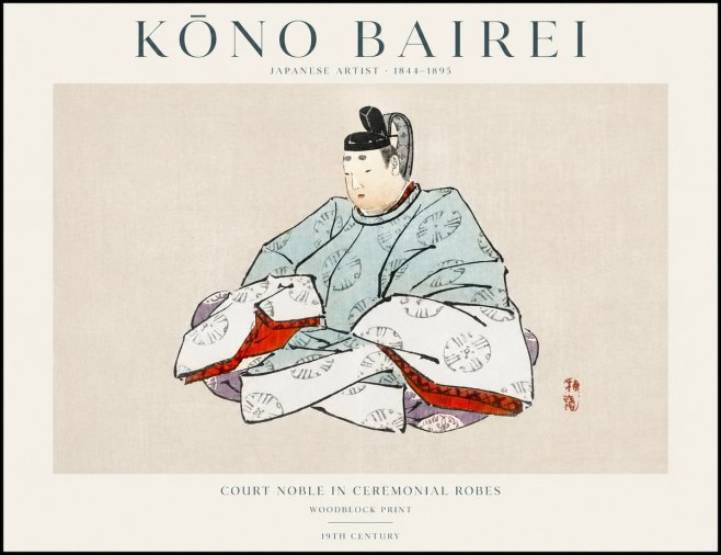 Kōno Bairei Court Noble in Ceremonial Robes No1 - Plakát