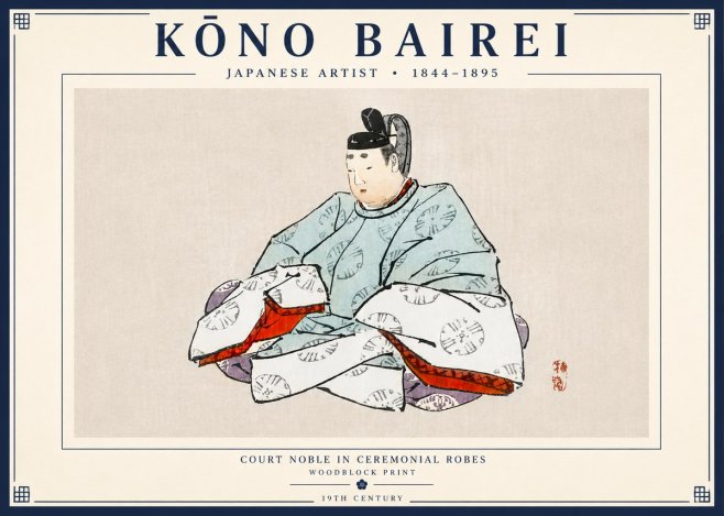 Kōno Bairei Court Noble in Ceremonial Robes No3 - Plakát