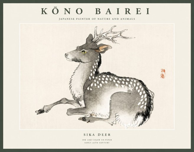 Kōno Bairei Sika Deer No1 - Plakát
