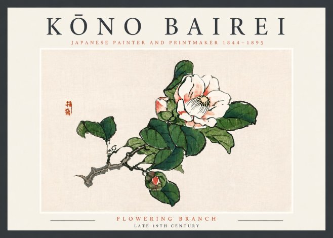 Kōno Bairei Flowering Branch No4 - Plakát