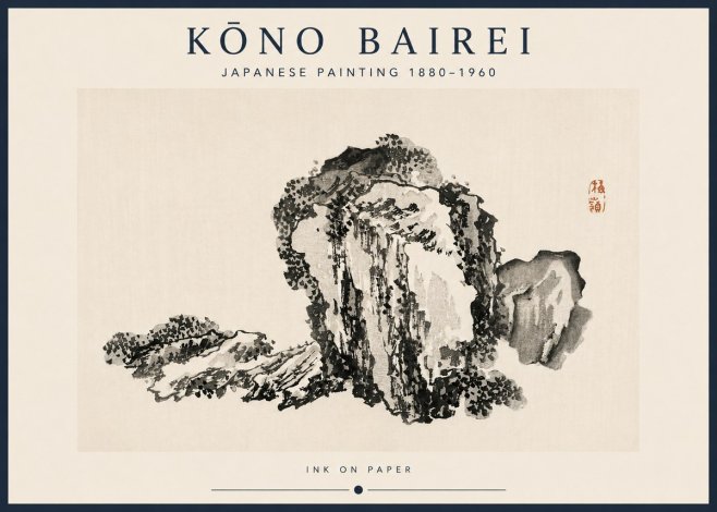 Kōno Bairei Rock Formation No3 - Plakát