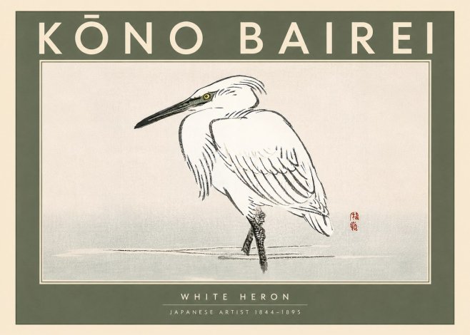 Kōno Bairei White Heron No3 - Plakát