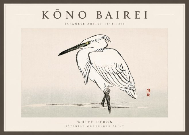 Kōno Bairei White Heron No6 - Plakát