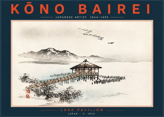 Kōno Bairei Lake Pavilion No5 - Plakát