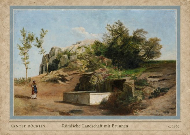 Arnold Böcklin Römische Landschaft Mit Brunnen No4 - Plakát