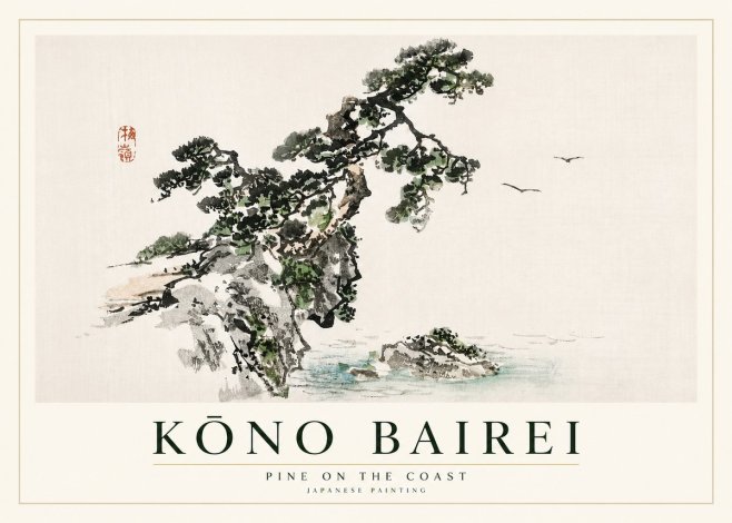 Kōno Bairei Pine on the Coast No2 - Plakát