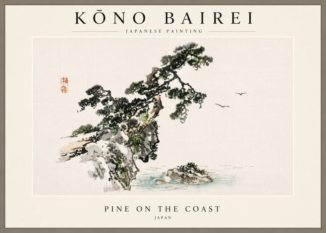 Kōno Bairei Pine on the Coast No6 - Plakát