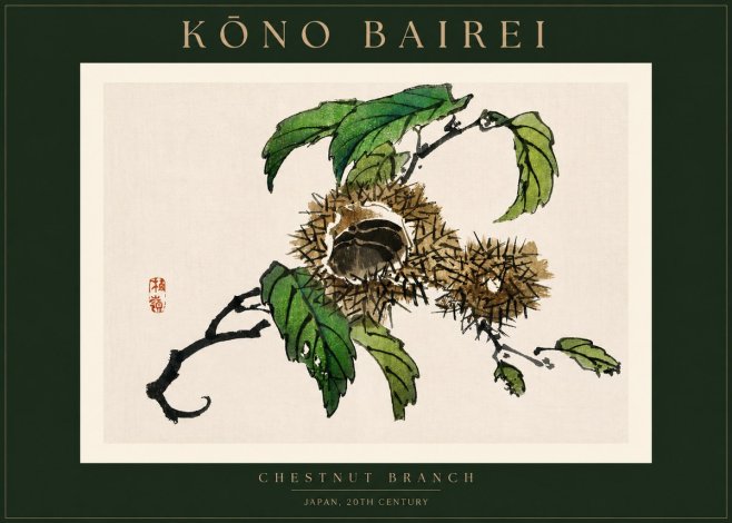Kōno Bairei Chestnut Branch No2 - Plakát