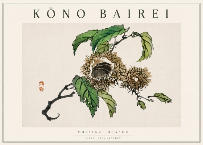 Kōno Bairei Chestnut Branch No5 - Plakát
