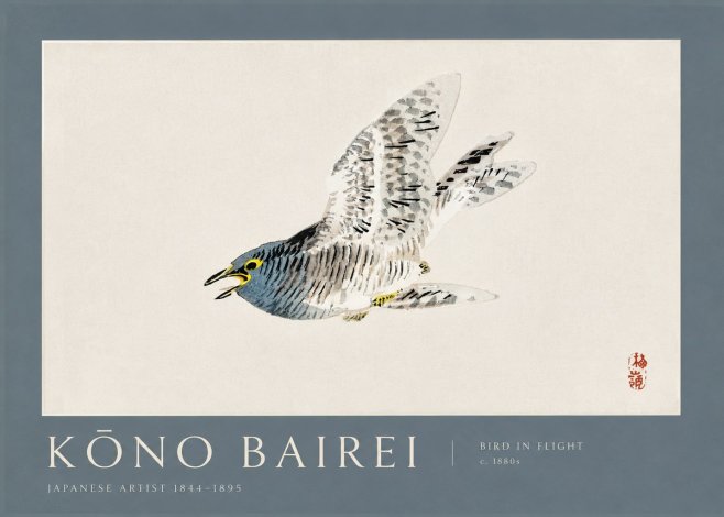 Kōno Bairei Bird in Flight No2 - Plakát