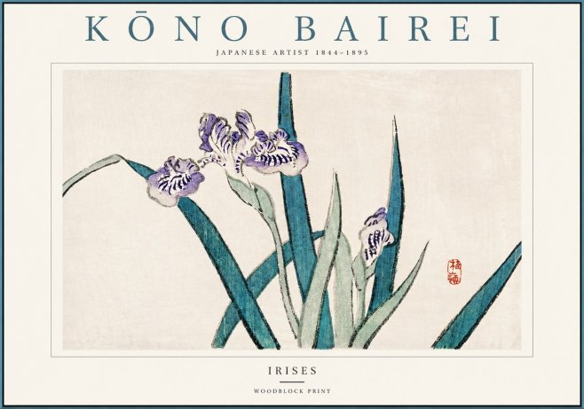 Kōno Bairei Irises No1 - Plakát