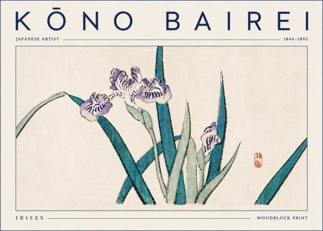 Kōno Bairei Irises No5 - Plakát