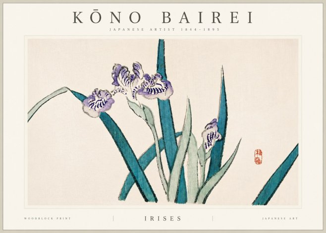 Kōno Bairei Irises No6 - Plakát
