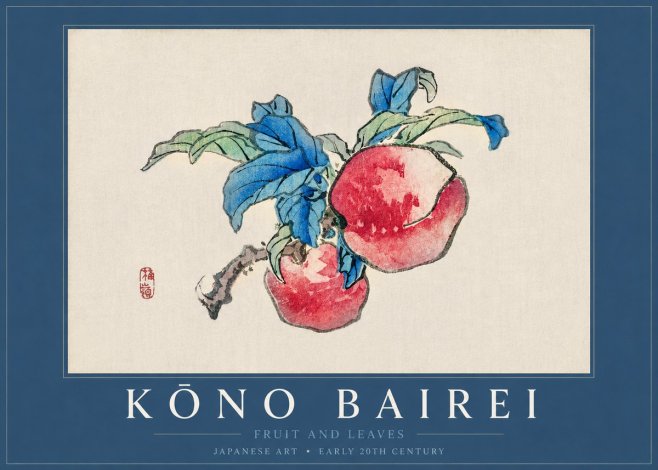 Kōno Bairei Fruit and Leaves No3 - Plakát