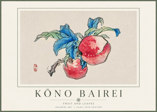 Kōno Bairei Fruit and Leaves No4 - Plakát