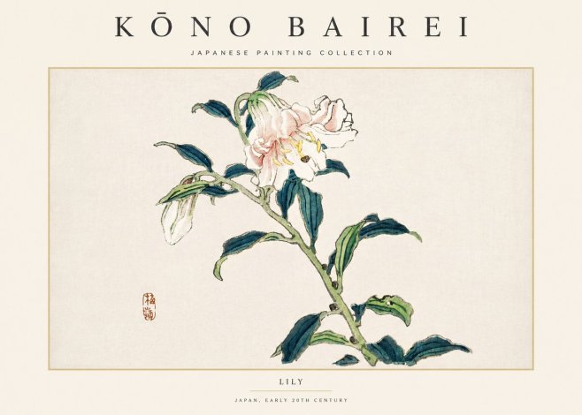 Kōno Bairei Lily No4 - Plakát