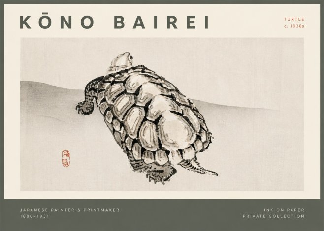 Kōno Bairei Turtle No2 - Plakát