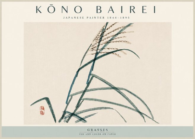 Kōno Bairei Grasses No4 - Plakát