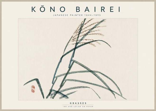Kōno Bairei Grasses No5 - Plakát