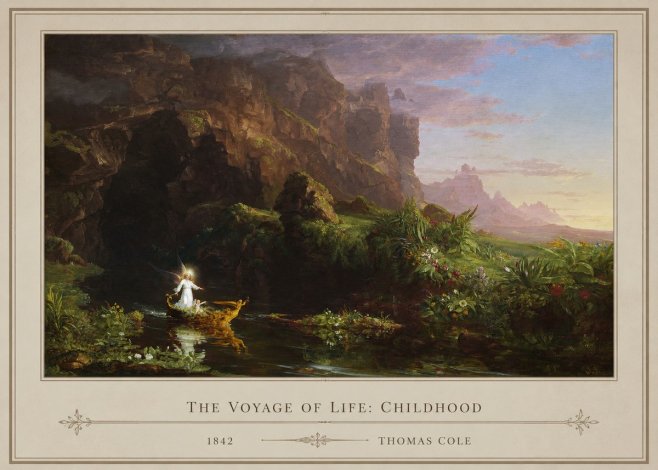 Thomas Cole The Voyage of Life: Childhood I No1 - Plakát