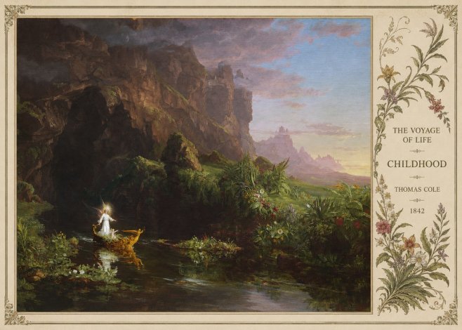 Thomas Cole The Voyage of Life: Childhood I No5 - Plakát
