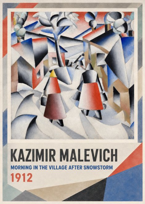 Kazimir Malevich Morning in the Village After Snowstorm No1 - Plakát