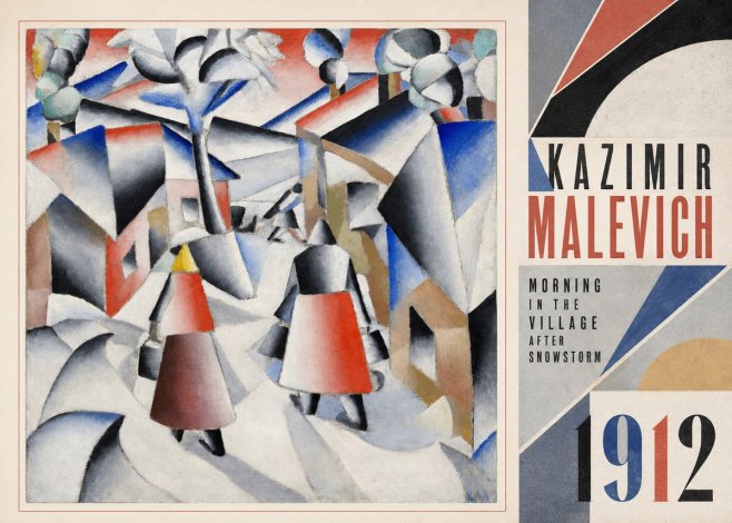 Kazimir Malevich Morning in the Village After Snowstorm No3 - Plakát