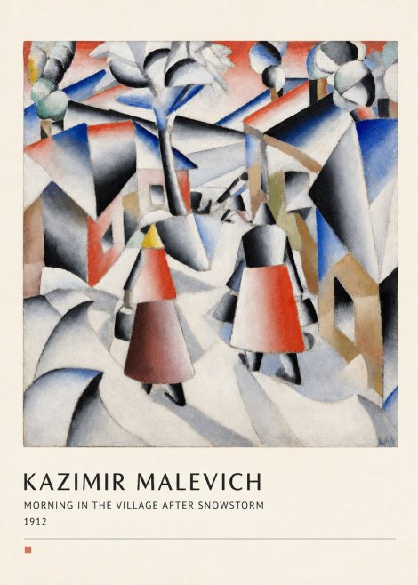 Kazimir Malevich Morning in the Village After Snowstorm No4 - Plakát