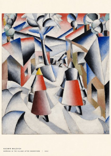 Kazimir Malevich Morning in the Village After Snowstorm No5 - Plakát